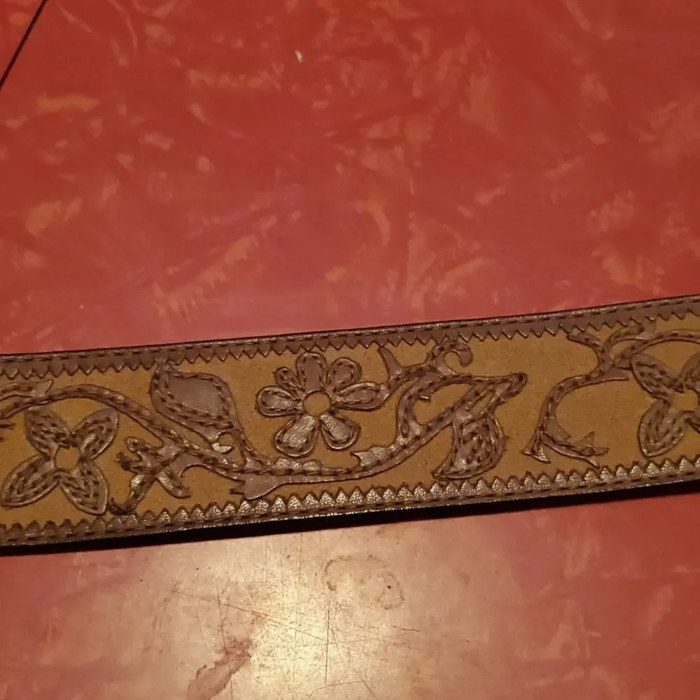 Fossil Decorative Stitched Leather Belt M